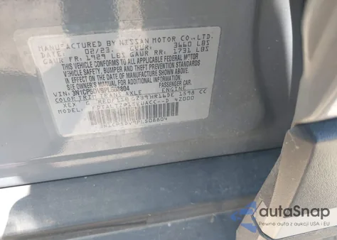 2023 Nissan Kicks Sr Xtronic Cvt z USA, uszkodzony, nr VIN 3N1CP5DV9PL508804